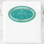 Étiquette produit Turquoise classique avec cadre e (Sac)