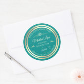 Étiquette produit Turquoise classique avec cadre e (Enveloppe)