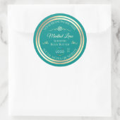 Étiquette produit Turquoise classique avec cadre e (Sac)