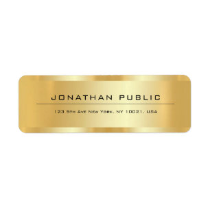 Étiquette Professional Elegant Modèle Gold Adresse de retour
