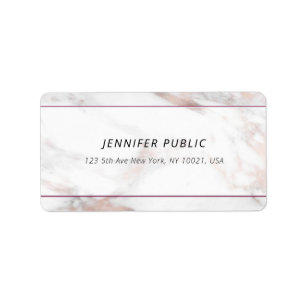 Étiquette Professional Modern Rose Marble Modèle Adresse