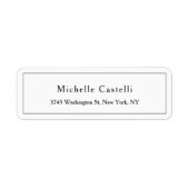 Étiquette Professional Unique Classical Simple Black & White (Devant)