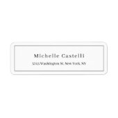 Étiquette Professional Unique Classical Simple Black & White (Devant)