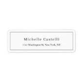 Étiquette Professional Unique Classical Simple Black & White (Devant)