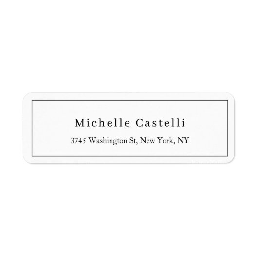 Étiquette Professional Unique Classical Simple Black & White (Devant)