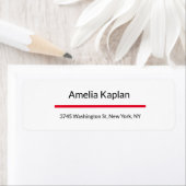 Étiquette Professionnel minimaliste blanc rouge (En situation)