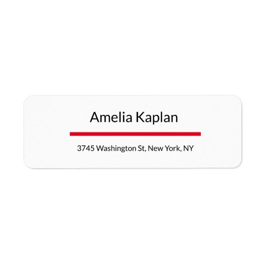Étiquette Professionnel minimaliste blanc rouge (Devant)