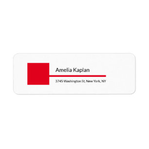 Étiquette Professionnel minimaliste minimaliste blanc rouge