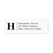 Étiquette Professionnel Moderne Fractionner Ligne Monogramme (Devant)