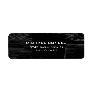 Étiquette Professionnel noir gris foncé bois clair élégant