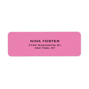 Étiquette Professionnel Rose Feminine Simple Plain Élégant