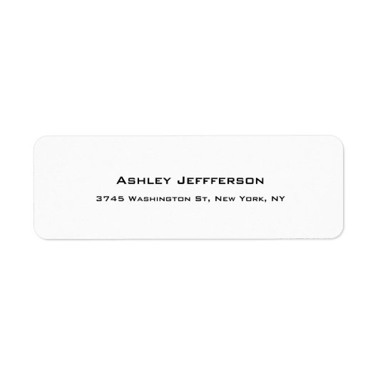 Étiquette Professionnel simple élégant unique noir et blanc (Devant)