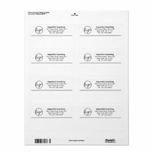 Étiquette Professionnel Simple Logo d'entreprise Moderne (Feuille entière)