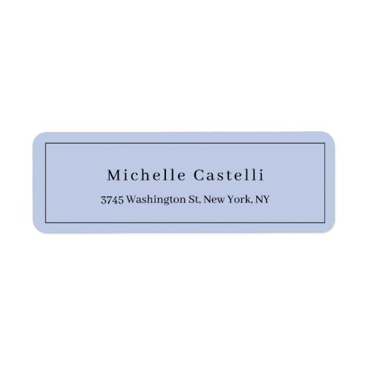 Étiquette Professionnel Unique Classique Simple Bleu Clair (Devant)