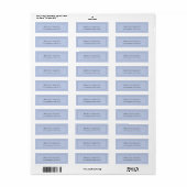 Étiquette Professionnel Unique Classique Simple Bleu Clair (Feuille entière)