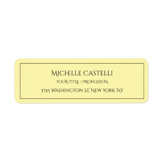Étiquette Professionnel Unique Classique Simple Couleur Crèm (Devant)