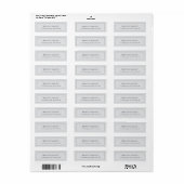 Étiquette Professionnel Unique Classique Simple Gris Clair (Feuille entière)