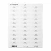Étiquette Professionnel Unique Classique Simple Noir & Blanc (Feuille entière)