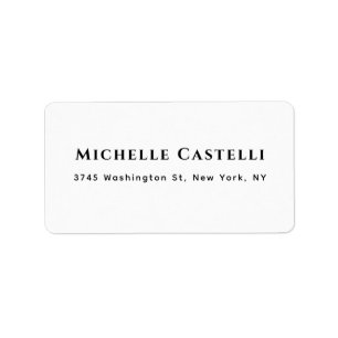 Étiquette Professionnel Unique Classique Simple Noir & Blanc