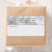 Étiquette Professionnel Votre logo ici Noir et Marbre blanc (En situation)