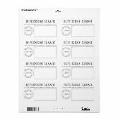Étiquette professionnelle d'expédition de logo (Feuille entière)
