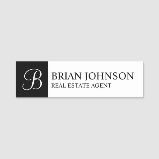 Étiquette professionnelle personnalisée Monogramme (Devant)