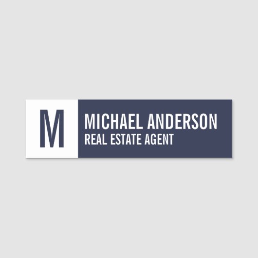 Étiquette professionnelle personnalisée Monogramme (Devant)