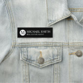 Étiquette professionnelle personnalisée Monogramme (En situation)