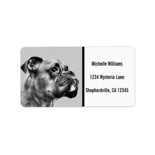 Étiquette Profil de chien de boxeur