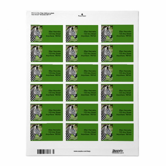 Étiquette Profil Zebra (Feuille entière)