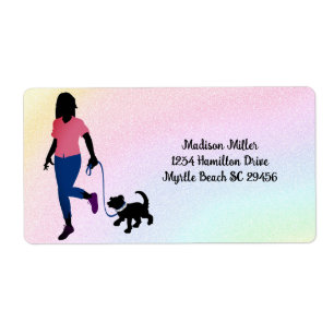 Étiquette Promeneur de chiens Arc-en-ciel / Garde d'animaux 