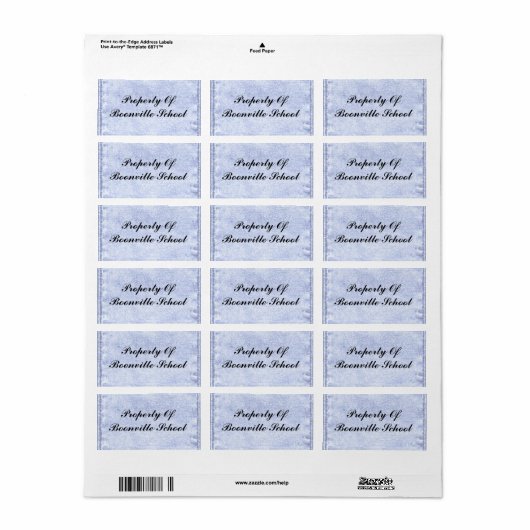 ÉTIQUETTE PROPRIÉTÉ DE (Feuille entière)