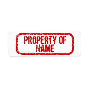Étiquette "Propriété de" nom autocollants personnalisés
