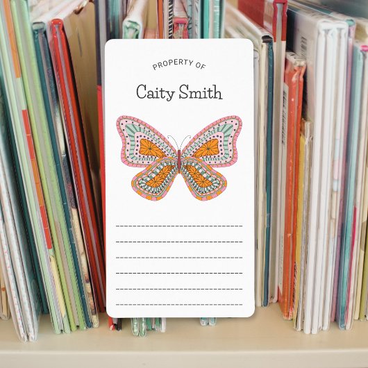 Étiquette propriété de papillon Boho