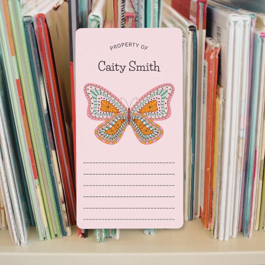 Étiquette propriété de papillon Boho