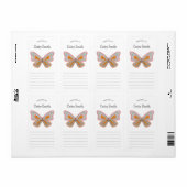 Étiquette propriété de papillon Boho (Feuille entière)