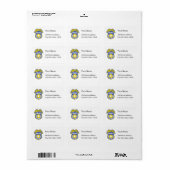 Étiquette Protection et service de l'insigne (Feuille entière)