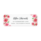 Étiquette Provence Rose Adresse de retour (Devant)