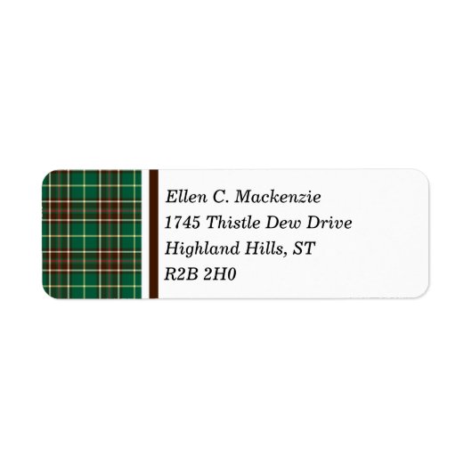 Étiquette Province de Terre-Neuve Canada Tartan (Devant)