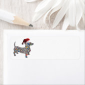 Étiquette Psychedélique Cheetah Dachshund (En situation)