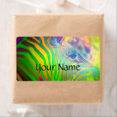 Étiquette Psychédélique vie sauvage Zebra + votre texte (En situation)