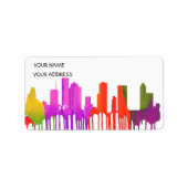 ÉTIQUETTE PUDDLES SKYLINE HOUSTON TEXAS (Devant)