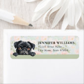 Étiquette Pug Dog Return Address Labels (En situation)