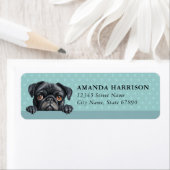 Étiquette Pug Dog Return Address Labels (En situation)