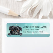 Étiquette Pug Dog Return Address Labels (En situation)