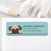 Étiquette Pug Dog Return Address Labels (En situation)