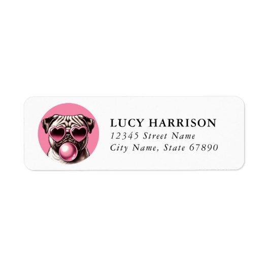 Étiquette Pug Return Address Labels (Devant)