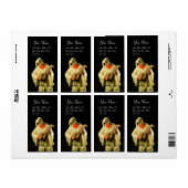 Étiquette PULCINELLA AVEC MANDOLIN noir (Feuille entière)