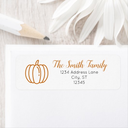Étiquette Pumpkin Return Address Label (En situation)
