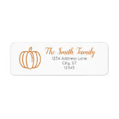 Étiquette Pumpkin Return Address Label (Devant)